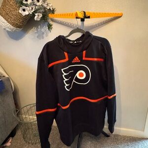 Adidas Men's Black and Orange Philadelphia Flyers Hoodie